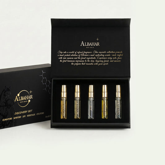 Albahar Perfumes Discovery Set Kuwait – luxury mini perfume set with 5 long lasting fragrances for men and women